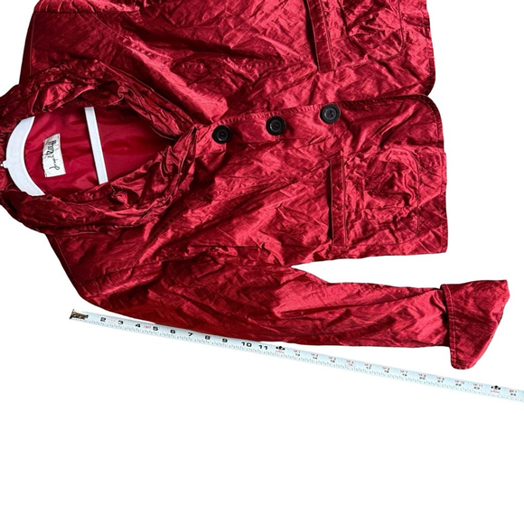Joseph Ribkoff Red Crinkle Satin Blazer Size XS S Evening Holiday Festive Dressy - Picture 6 of 13